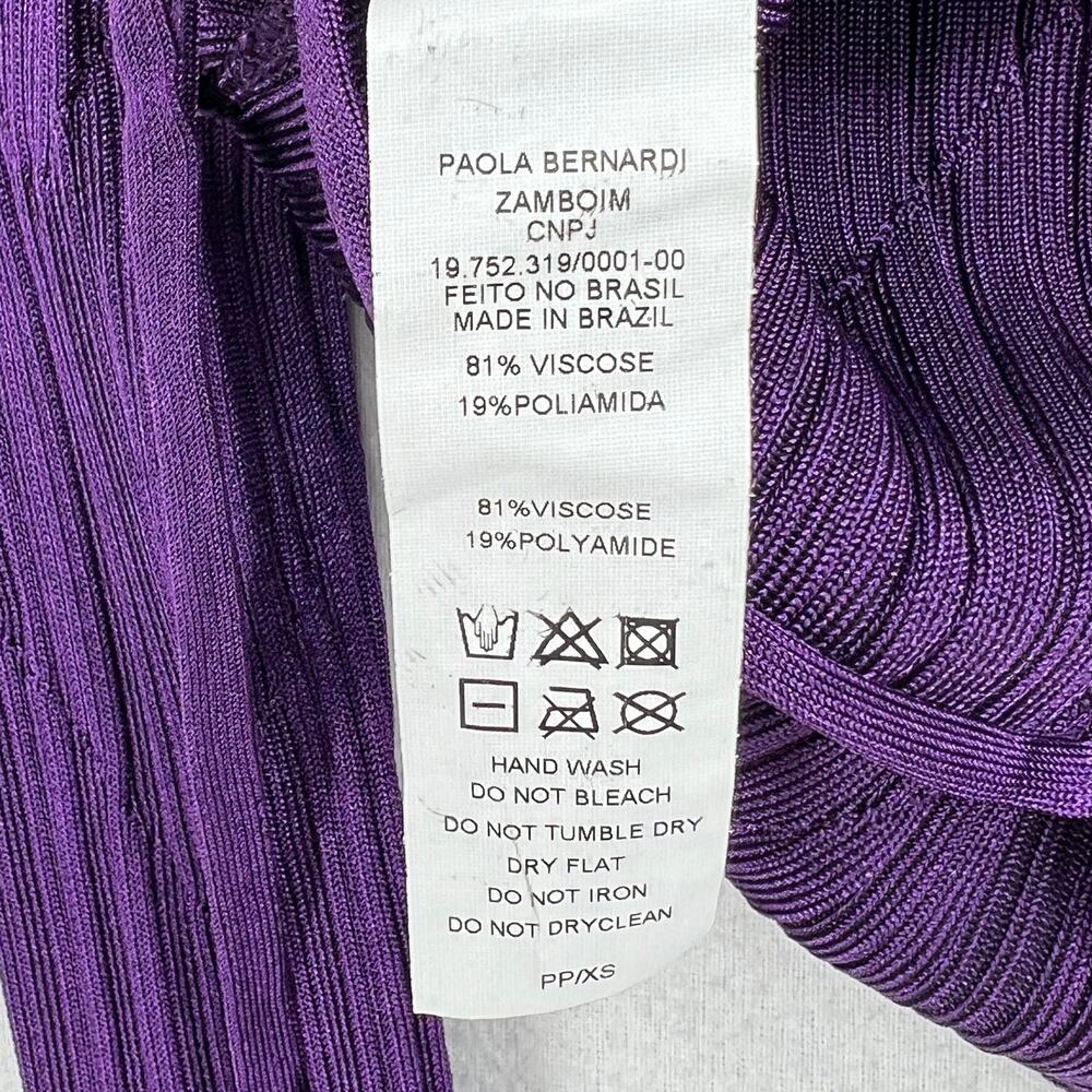 PAOLA BERNARDI Andressa Cropped Cardigan XS Purple Sparkle Knit Long Sleeve NEW - Picture 11 of 13